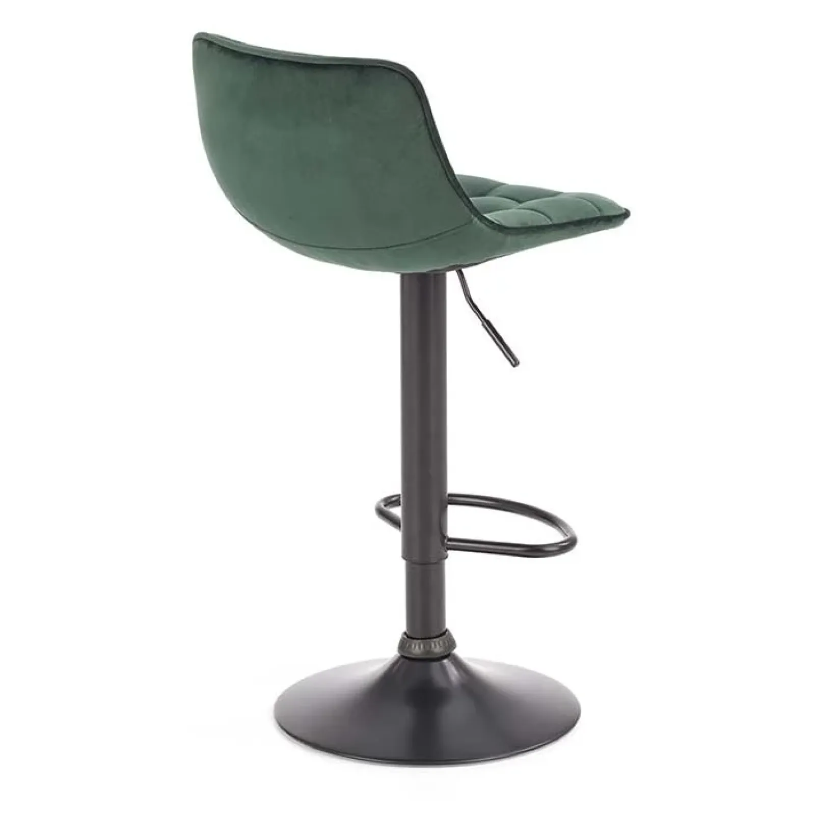 Garnero Arredamenti Sgabelli-Sgabello imbottito regolabile in velluto nero Fost Verde