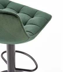 Garnero Arredamenti Sgabelli-Sgabello imbottito regolabile in velluto nero Fost Verde
