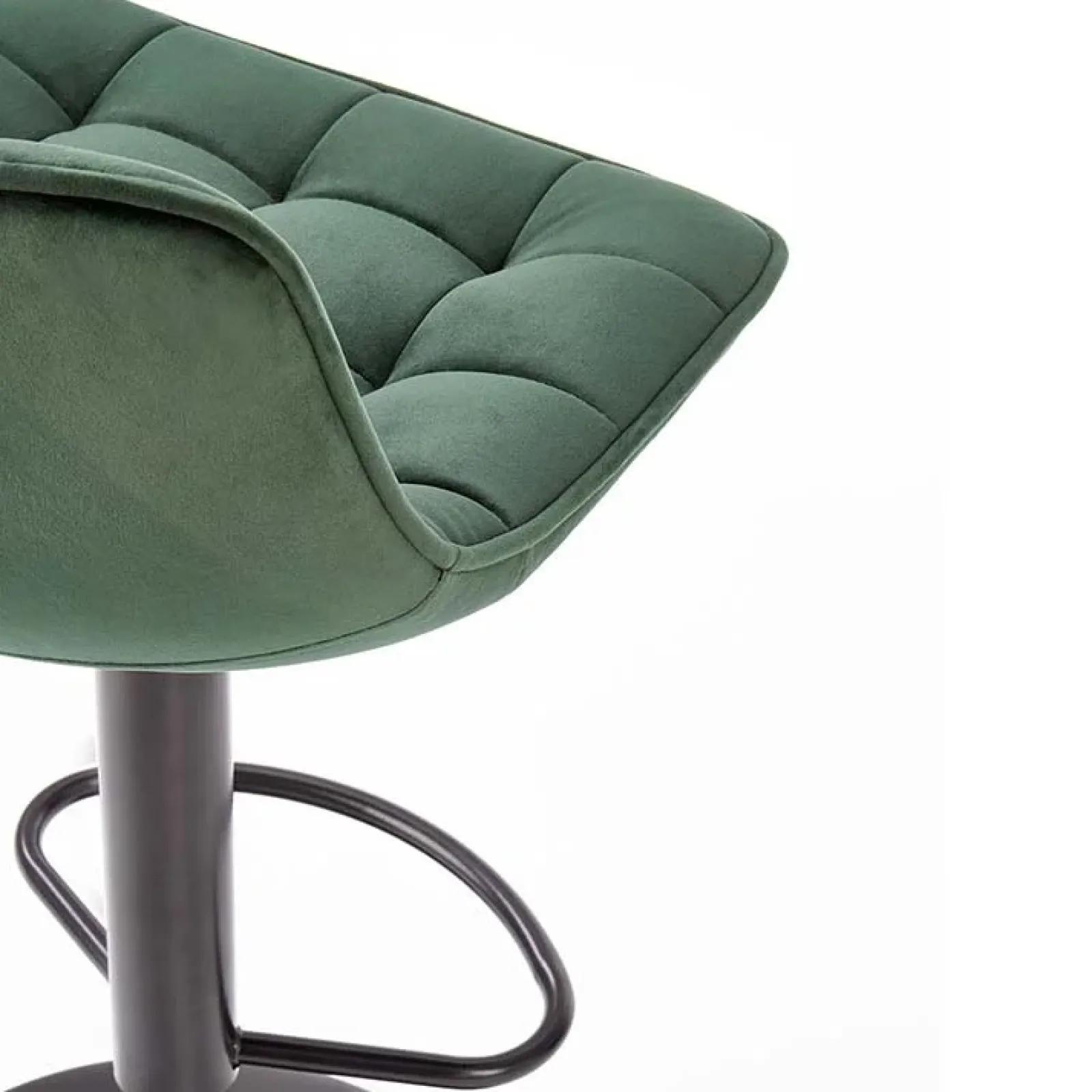 Garnero Arredamenti Sgabelli-Sgabello imbottito regolabile in velluto nero Fost Verde