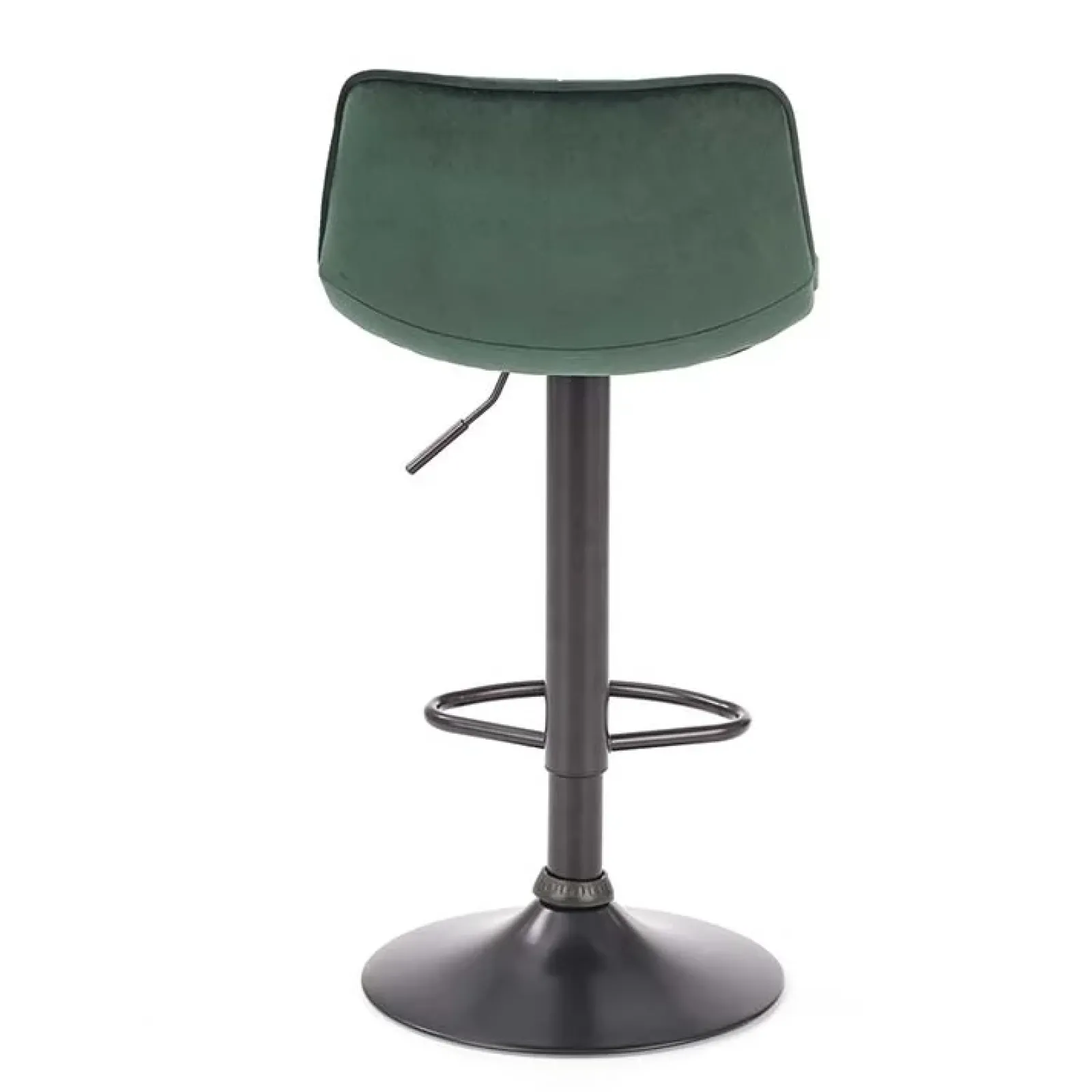 Garnero Arredamenti Sgabelli-Sgabello imbottito regolabile in velluto nero Fost Verde