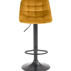 Garnero Arredamenti Sgabelli-Sgabello imbottito regolabile in velluto senape nero Fost Giallo