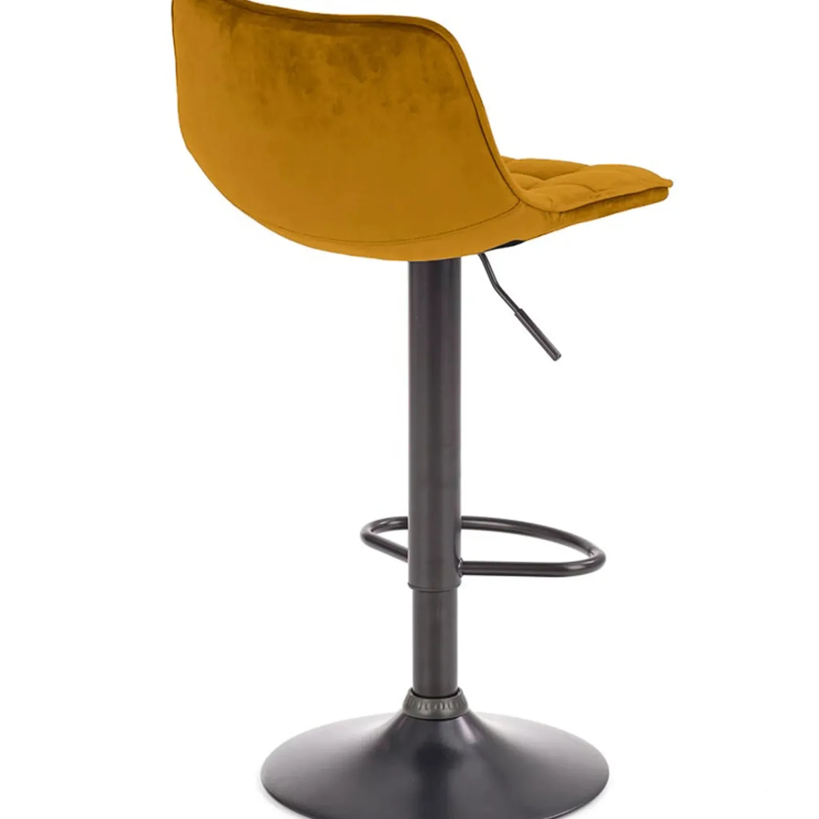 Garnero Arredamenti Sgabelli-Sgabello imbottito regolabile in velluto senape nero Fost Giallo