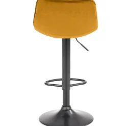 Garnero Arredamenti Sgabelli-Sgabello imbottito regolabile in velluto senape nero Fost Giallo