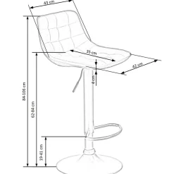 Garnero Arredamenti Sgabelli-Sgabello imbottito regolabile in velluto senape nero Fost Giallo