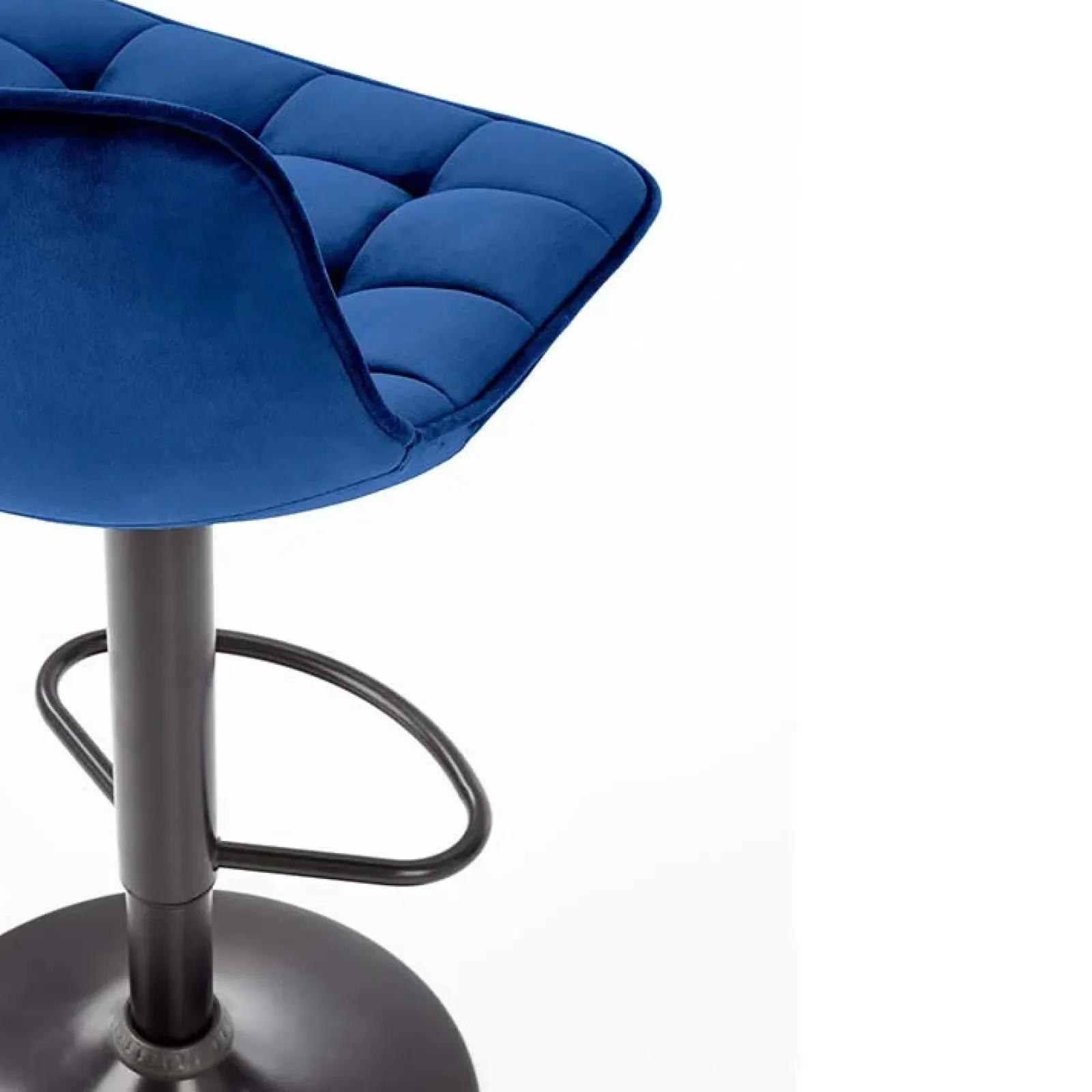 Garnero Arredamenti Sgabelli-Sgabello imbottito regolabile in velluto nero Fost Blu