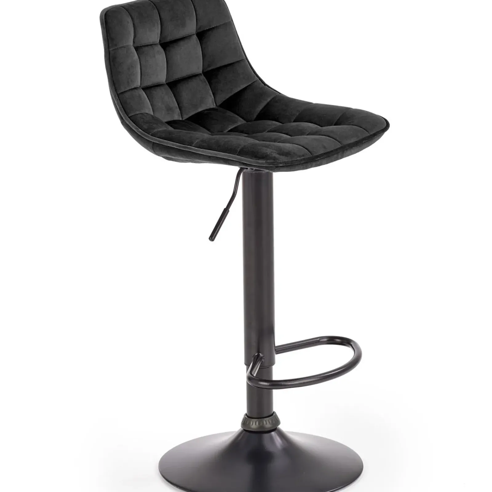 Garnero Arredamenti Sgabelli-Sgabello imbottito regolabile in velluto Fost Nero