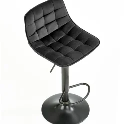 Garnero Arredamenti Sgabelli-Sgabello imbottito regolabile in velluto Fost Nero