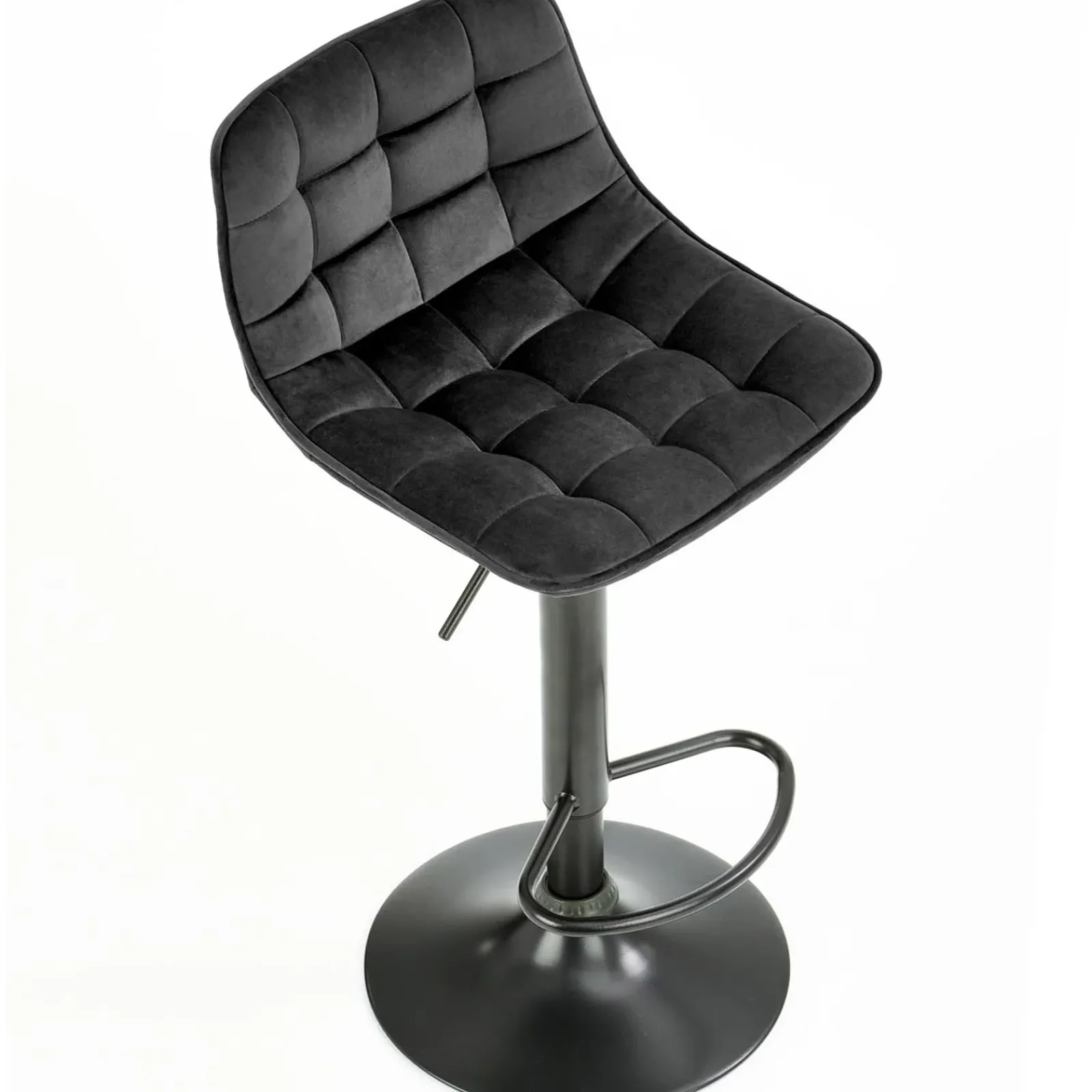 Garnero Arredamenti Sgabelli-Sgabello imbottito regolabile in velluto Fost Nero