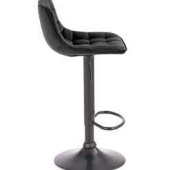 Garnero Arredamenti Sgabelli-Sgabello imbottito regolabile in velluto Fost Nero