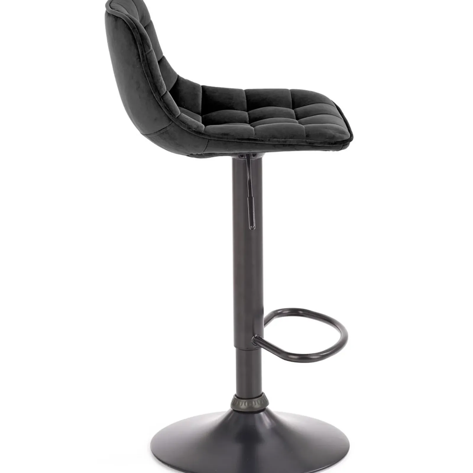 Garnero Arredamenti Sgabelli-Sgabello imbottito regolabile in velluto Fost Nero