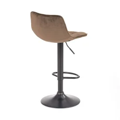 Garnero Arredamenti Sgabelli-Sgabello imbottito regolabile in velluto nero Fost Beige