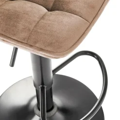 Garnero Arredamenti Sgabelli-Sgabello imbottito regolabile in velluto nero Fost Beige