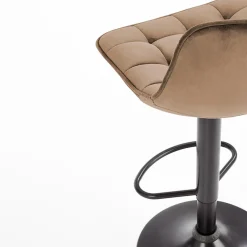 Garnero Arredamenti Sgabelli-Sgabello imbottito regolabile in velluto nero Fost Beige