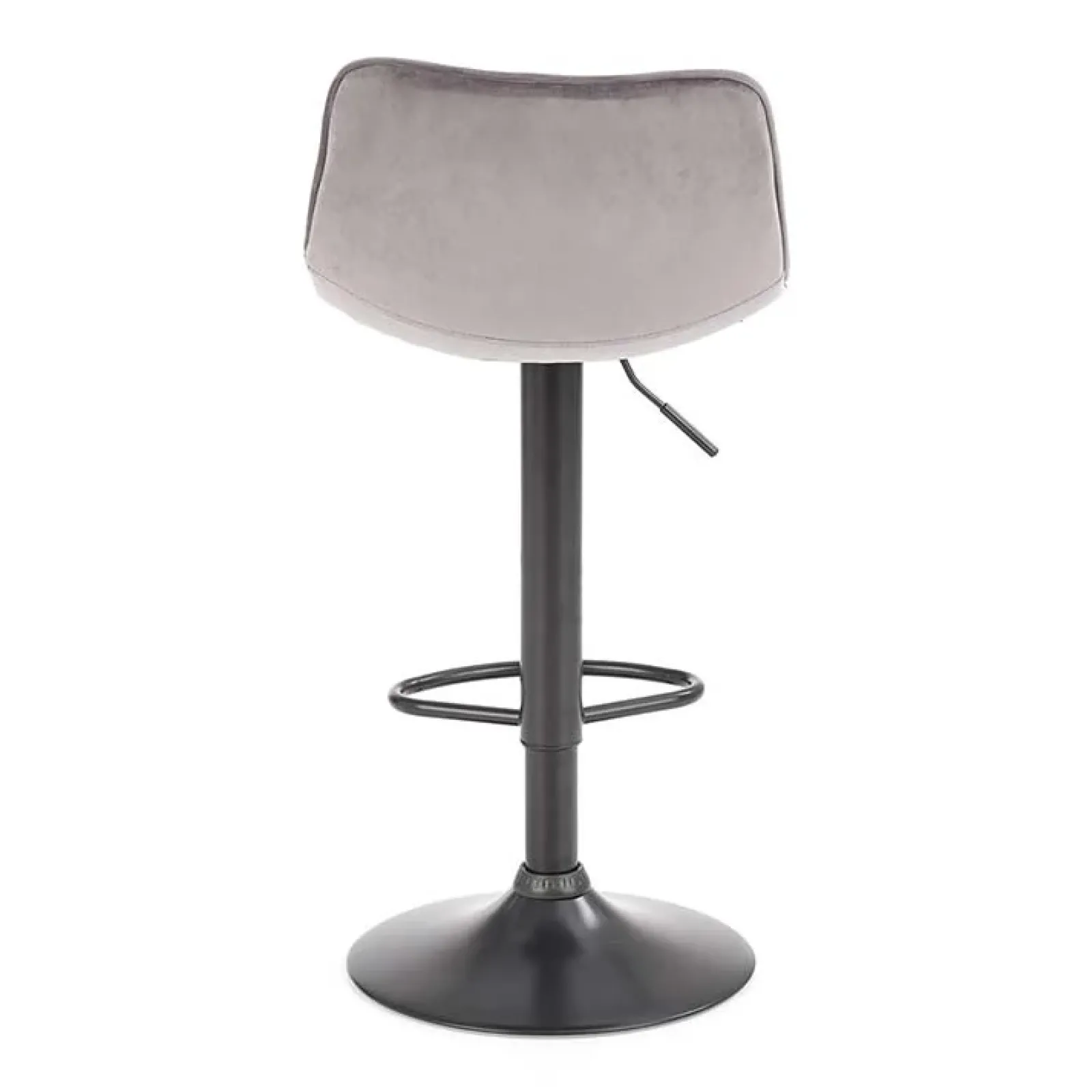 Garnero Arredamenti Sgabelli-Sgabello imbottito regolabile in velluto grigio nero Fost