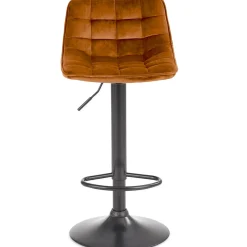 Garnero Arredamenti Sgabelli-Sgabello imbottito regolabile in velluto terracotta nero Fost Arancio