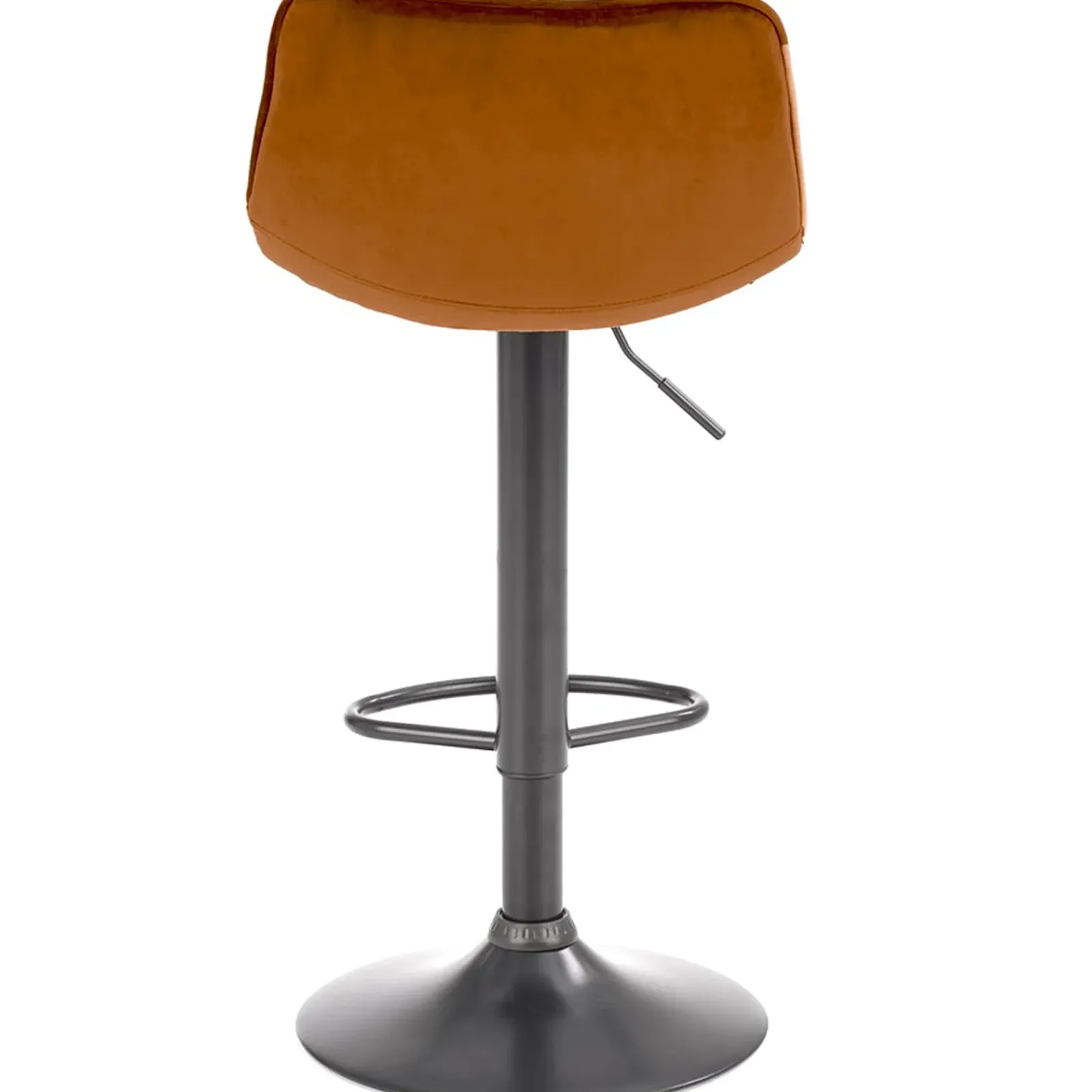 Garnero Arredamenti Sgabelli-Sgabello imbottito regolabile in velluto terracotta nero Fost Arancio