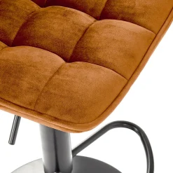 Garnero Arredamenti Sgabelli-Sgabello imbottito regolabile in velluto terracotta nero Fost Arancio