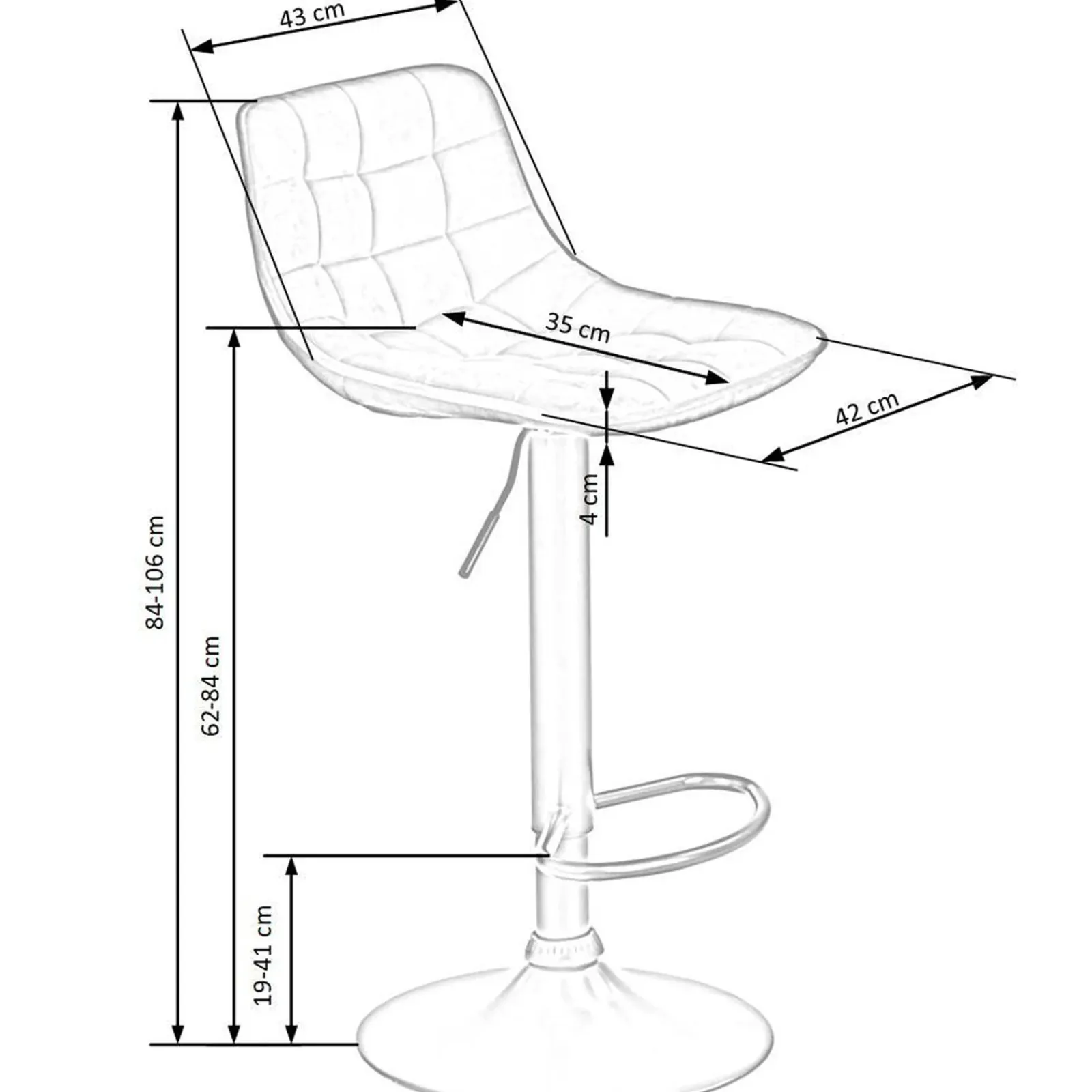 Garnero Arredamenti Sgabelli-Sgabello imbottito regolabile in velluto terracotta nero Fost Arancio