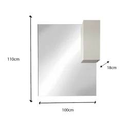 Garnero Arredamenti Specchio Per Bagno|Specchi-Specchiera bagno con led e pensile 100x110cm lucido Minister Bianco