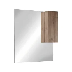 Garnero Arredamenti Specchio Per Bagno|Specchi-Specchiera 100x110cm bagno con led e pensile rovere Alvarez Noce
