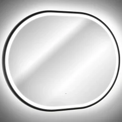 Garnero Arredamenti Specchi|Specchi-Specchio da parete con led 70x90cm Glossy 3 Nero