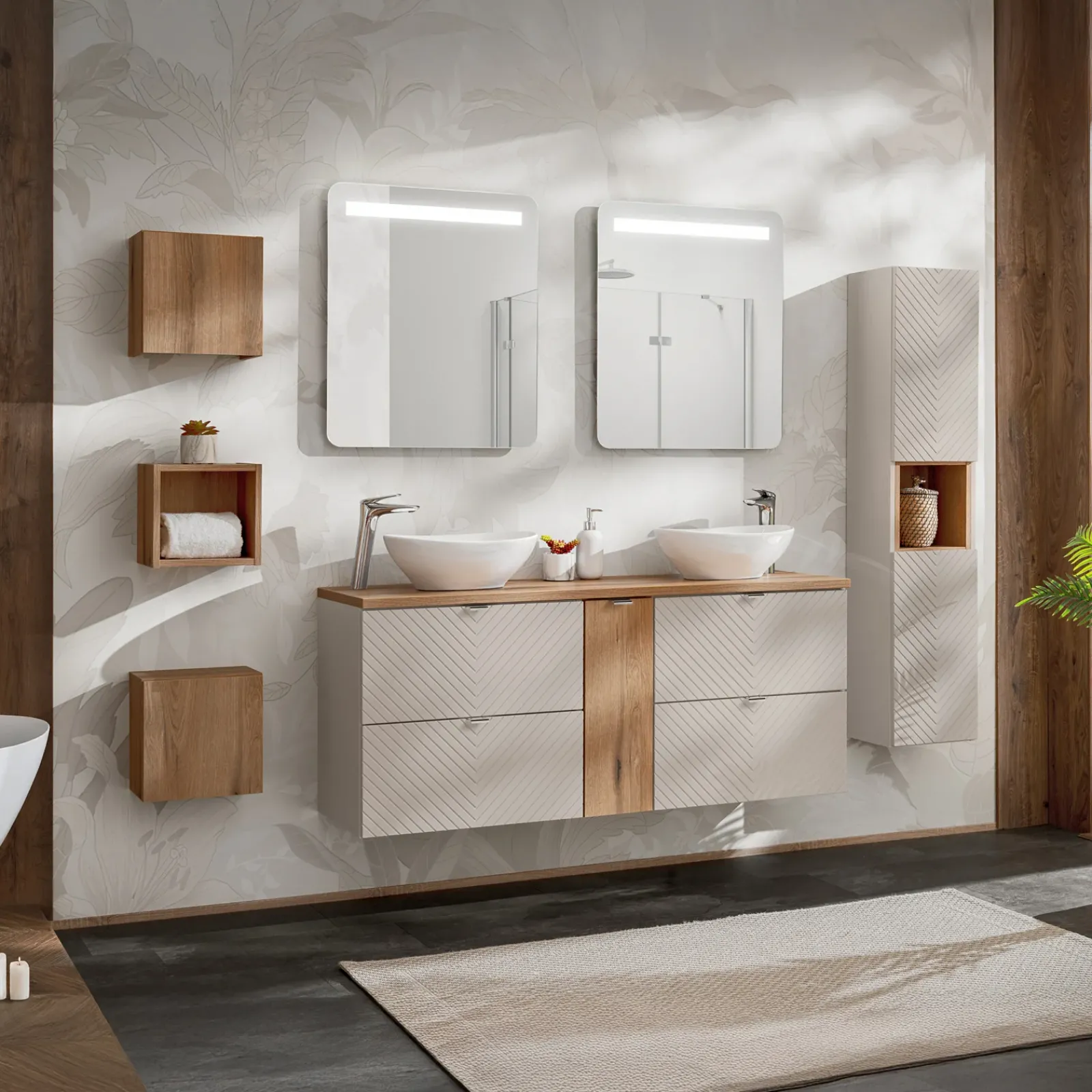 Garnero Arredamenti Specchio Per Bagno|Specchi-Specchio da parete con led 60x70cm Spot