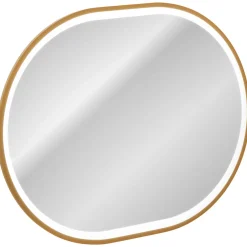 Garnero Arredamenti Specchio Per Bagno|Specchi-Specchio da parete con led 70x90cm dorato Glossy 3 Oro