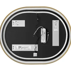 Garnero Arredamenti Specchio Per Bagno|Specchi-Specchio da parete con led 70x90cm dorato Glossy 3 Oro