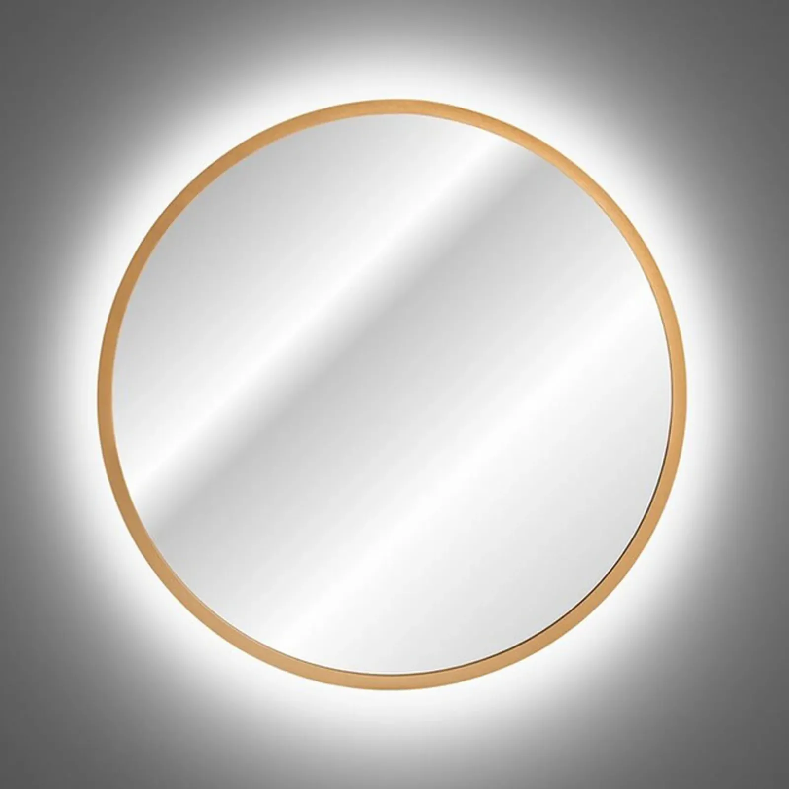 Garnero Arredamenti Specchio Per Bagno|Specchi-Specchio da parete retroilluminato 80x80cm dorato Goldy