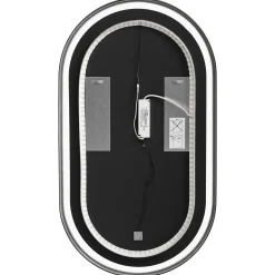 Garnero Arredamenti Specchio Per Bagno|Specchi-Specchio da parete retroilluminato 50x90cm Glossy Nero