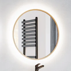 Garnero Arredamenti Specchio Per Bagno|Specchi-Specchio da parete retroilluminato 60x60cm dorato Goldy
