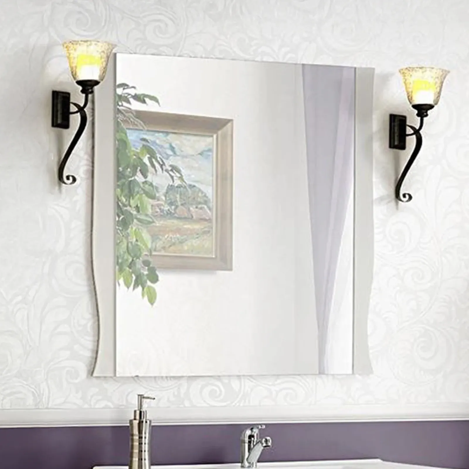 Garnero Arredamenti Specchi|Specchi-Specchio da parete 80x80cm bianco Brigit