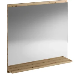 Garnero Arredamenti Specchi|Specchi-Specchio da parete 60x57cm con mensola rovere Bully