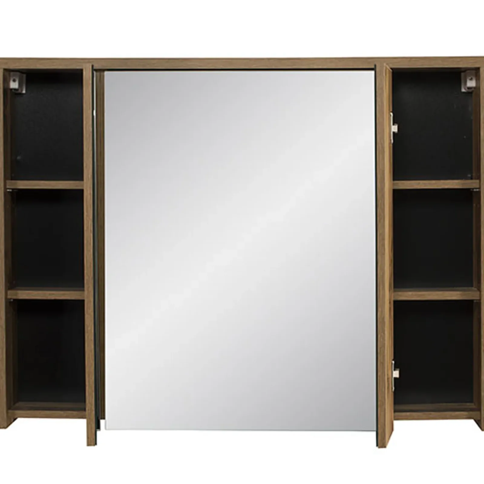 Garnero Arredamenti Specchi|Specchi-Specchio mobile contenitore 100x75cm 3 ante rovere Stony