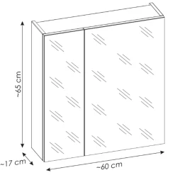 Garnero Arredamenti Specchio Per Bagno|Specchi-Specchio mobile contenitore 60x65cm grigio Serif