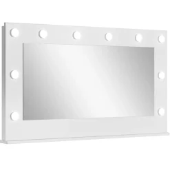 Garnero Arredamenti Specchio Per Bagno|Specchi-Specchio 120x67cm da parete per scrivania bianco opaco Eliana