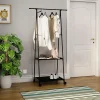 Garnero Arredamenti Appendiabiti E Attaccapanni|Appendiabiti E Attaccapanni-Stand appendiabiti 85x157h cm con ruote moderno nero Dustin