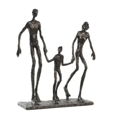 Garnero Arredamenti Decorazioni E Statue-Statua da tavolo Famiglia design 26x33cm effetto rame Serio