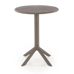 Garnero Arredamenti Tavoli Da Giardino|Tavoli Da Pranzo-Tavolino da giardino rotondo polipropilene 60cm Ondina Marrone