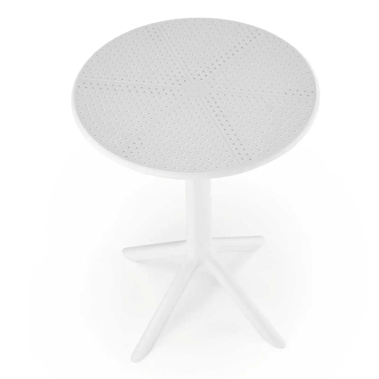 Garnero Arredamenti Tavoli Da Giardino|Tavoli Da Pranzo-Tavolino da giardino rotondo polipropilene 60cm Ondina Bianco