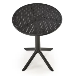 Garnero Arredamenti Tavoli Da Giardino|Tavoli Da Pranzo-Tavolino da giardino rotondo polipropilene 60cm Ondina Nero