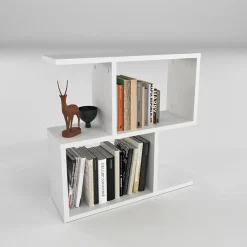 Garnero Arredamenti Tavolini Moderni|Tavolini Moderni-Tavolino da salotto con libreria design 60x59cm bianco Sherman
