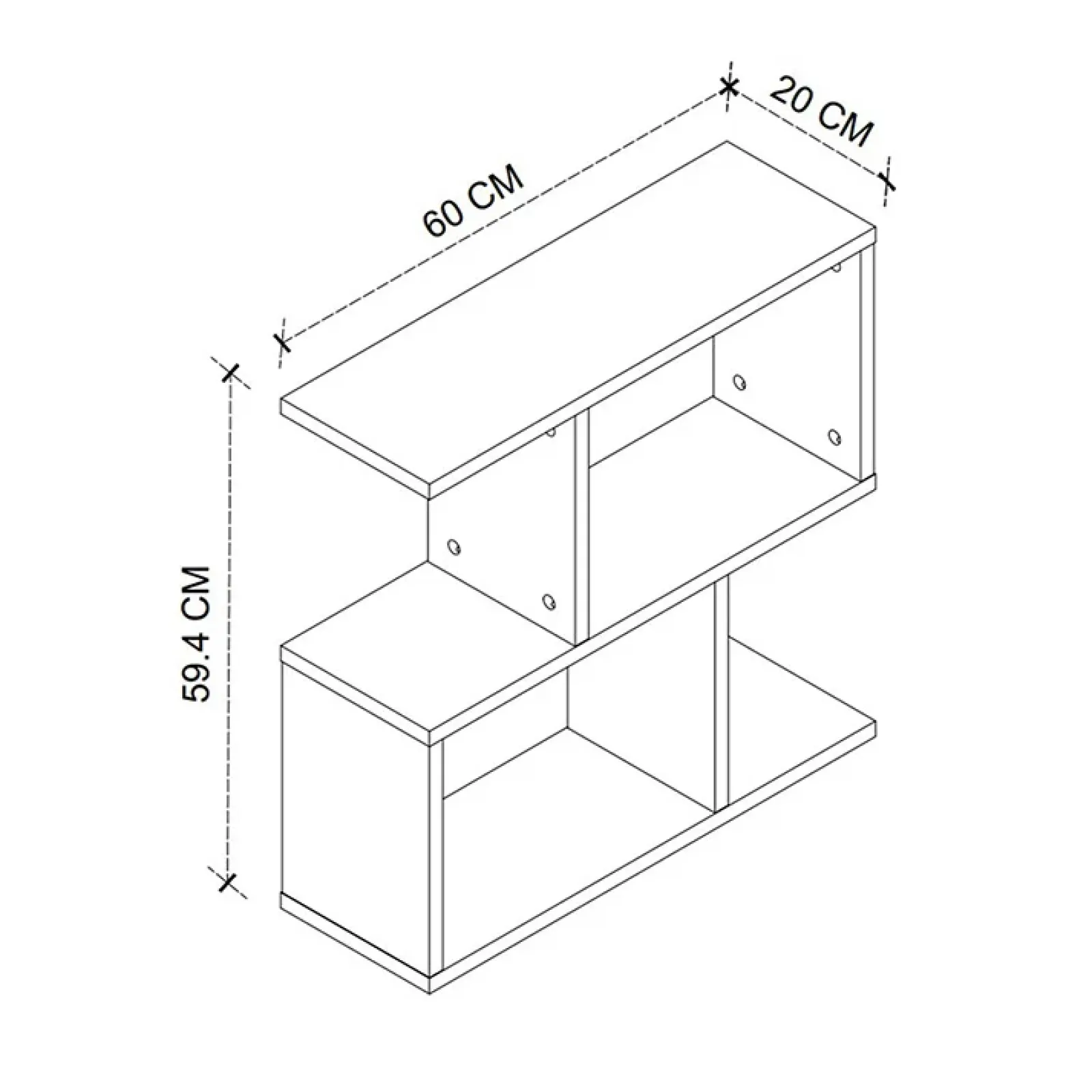 Garnero Arredamenti Tavolini Moderni|Tavolini Moderni-Tavolino da salotto con libreria design 60x59cm bianco Sherman