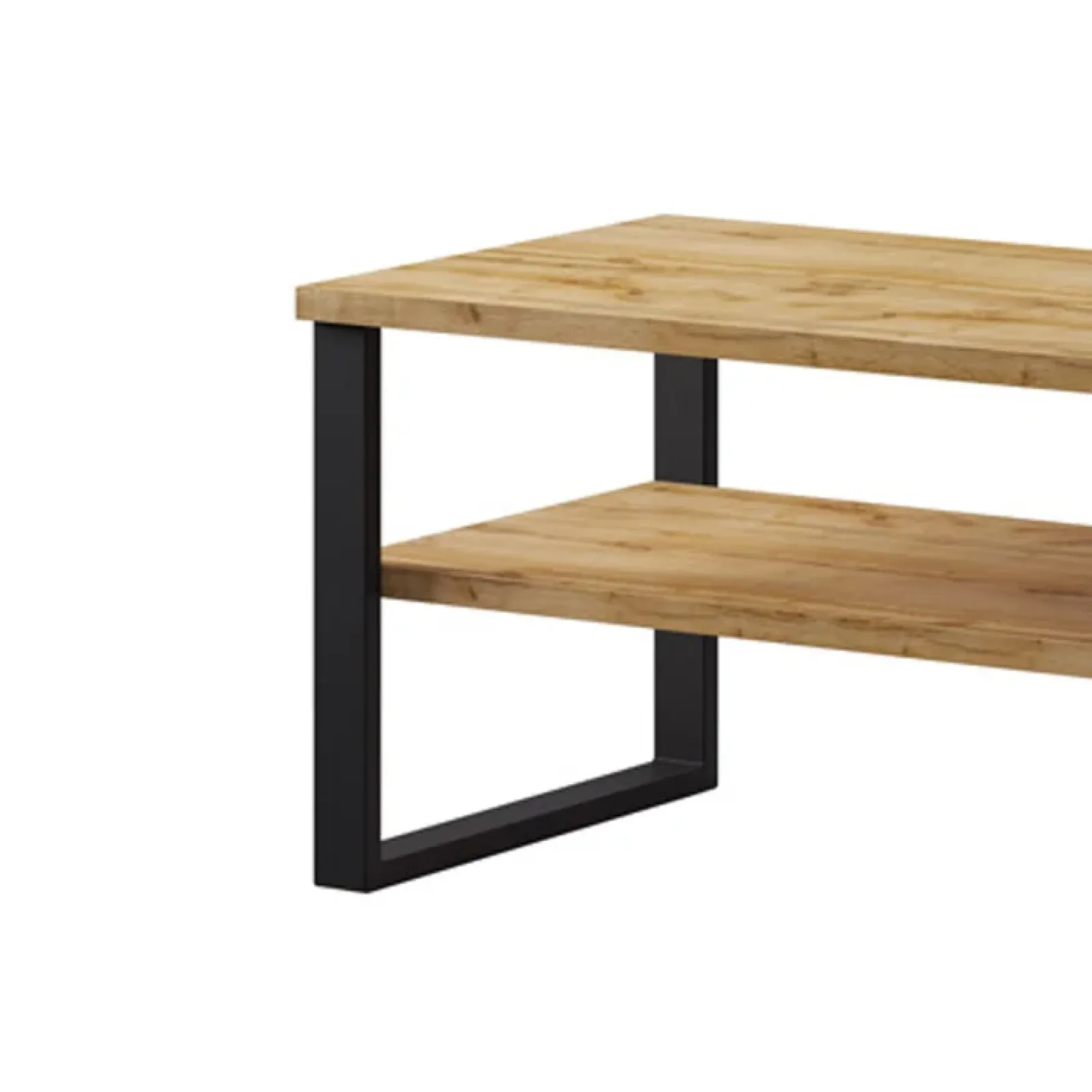 Garnero Arredamenti Tavolini Moderni|Tavolini Moderni-Tavolino da salotto con ripiano 110x60cm quercia metallo nero Petra