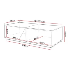 Garnero Arredamenti Tavolini Contenitore|Tavolini Contenitore-Tavolino da salotto contenitore 60x124cm apribile rovere antracite Modesta Antracite - Rovere