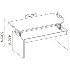 Garnero Arredamenti Tavolini Contenitore|Tavolini Contenitore-Tavolino da salotto contenitore 102x50cm elevabile moderno Paris Rovere