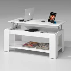 Garnero Arredamenti Tavolini Contenitore|Tavolini Contenitore-Tavolino da salotto contenitore 100x50cm moderno bianco opaco Charlotte
