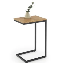 Garnero Arredamenti Tavolini Moderni|Tavolini Moderni-Tavolino da salotto design 40x30cm rovere miele acciaio Radom