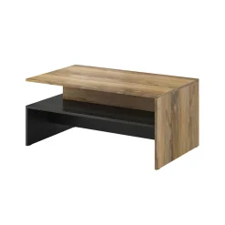 Garnero Arredamenti Tavolini Moderni|Tavolini Moderni-Tavolino da salotto design 100x45cm noce antico nero frassinato Emotion Gihome® Nero Frassinato - Noce