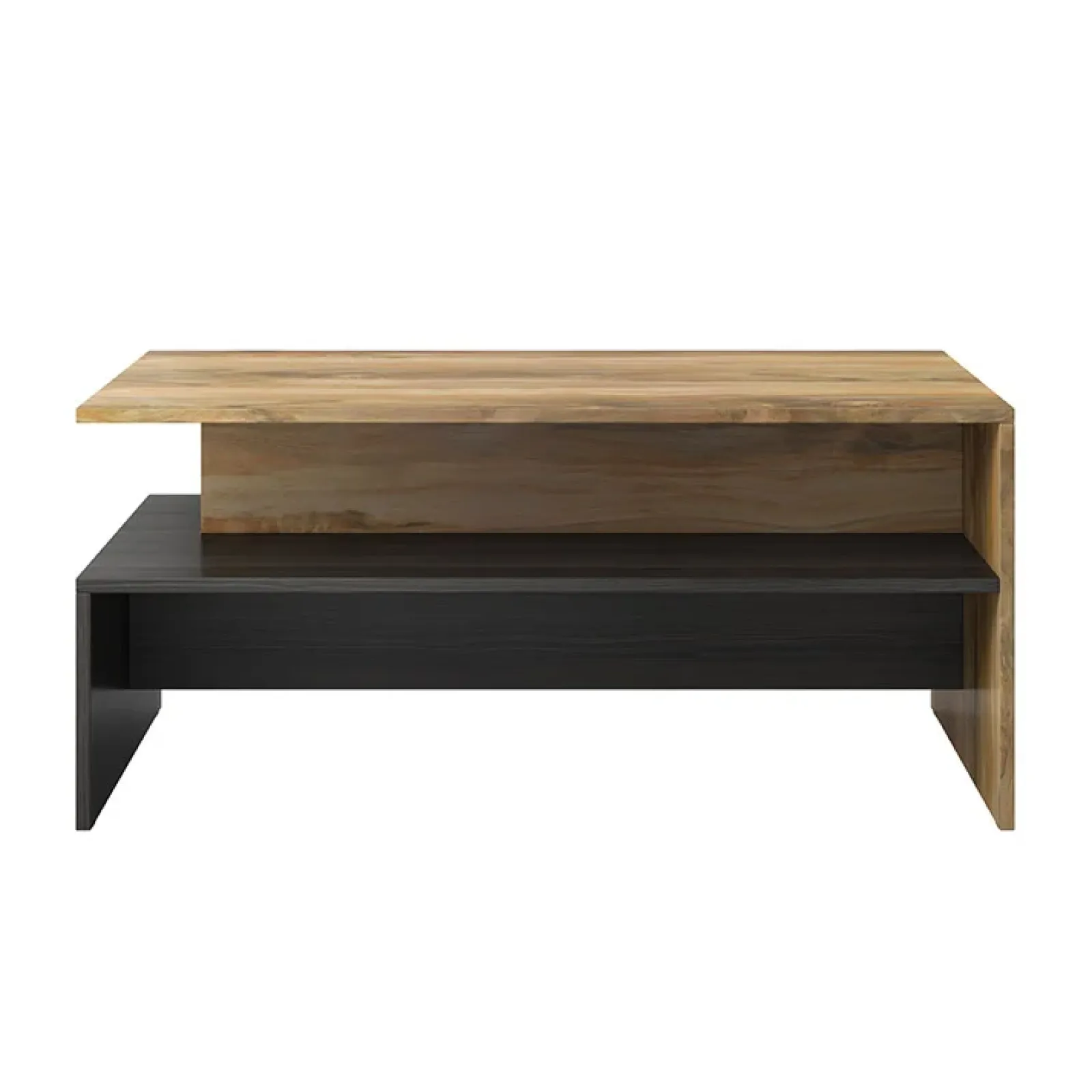 Garnero Arredamenti Tavolini Moderni|Tavolini Moderni-Tavolino da salotto design 100x45cm noce antico nero frassinato Emotion Gihome® Nero Frassinato - Noce